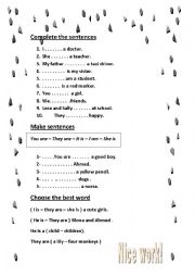 English Worksheet: Verb to be