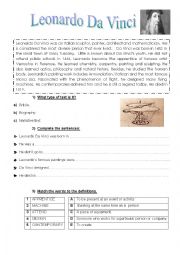 English Worksheet: Leonardo Da Vinci