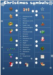 English Worksheet: CHRISTMAS SYMBOLS