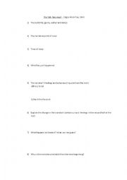 English Worksheet: The Tell-Tale Heart by Edgar Allan Poe: questions  for commentary