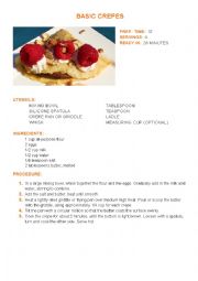 English Worksheet: Cooking Class - Basic Crepes