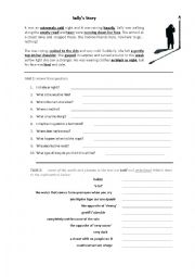 English Worksheet: Sallys Story (worksheet) - reading comprehension, collaborative chain writing