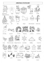 English Worksheet: Christmas Pictionary