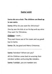 English Worksheet: Santas visit play 