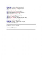 English Worksheet: inversion 