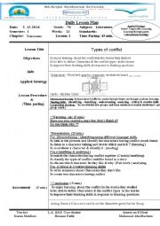 English Worksheet: conflict lesson plan 