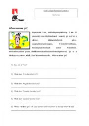 English Worksheet: Where can we go?