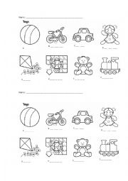 English Worksheet: toys