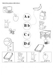 English Worksheet: alphabet / phonics a b c d