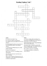 Reading Explorer 1 7B crossword puzzle