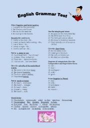 English Worksheet: Grammar Test