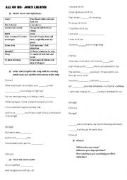 English Worksheet: All of me- John Legend