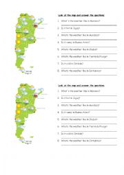 English Worksheet: The weather in Argentina