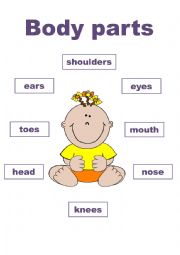 English Worksheet: Body parts match