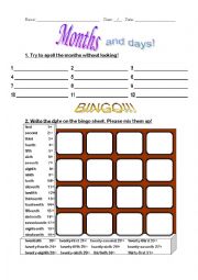 English Worksheet: Months and Date -  Birthday Fun Activity Worksheet