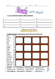 Months and Date -  Birthday Fun Activity Worksheet