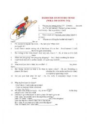 English Worksheet: Future tense exercises