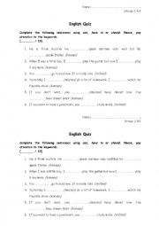 Modal Verbs - Test