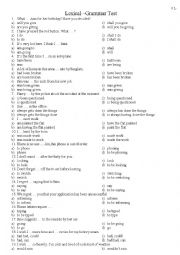 English Worksheet: Lexical Grammar test