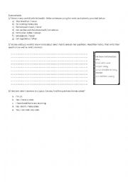 English Worksheet: food and health habits exercices