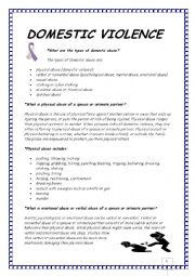 English Worksheet: Domestic violence