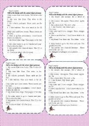 English Worksheet: Object pronouns