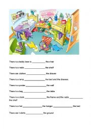 English Worksheet: PLACE PREPOSITIONS WITH PICTURE