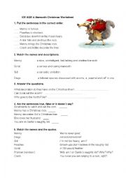 English Worksheet: Ice Age Mamooth Christmas