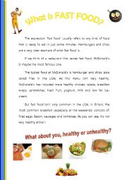 English Worksheet: fast food