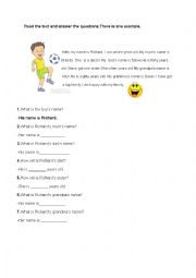 English Worksheet: family members