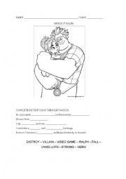 English Worksheet: About Wreck it Ralph