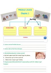 English Worksheet: Freckle Juice Chapter 1