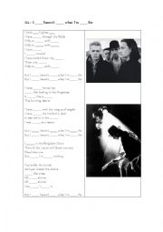 English Worksheet: U2 - I still havent found what Im looking for