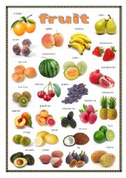 English Worksheet: Fruit