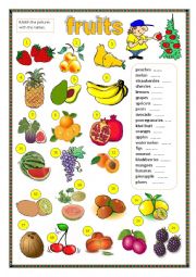 English Worksheet: Fruit