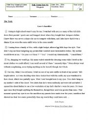 English Worksheet: 9th Grade End of term test1