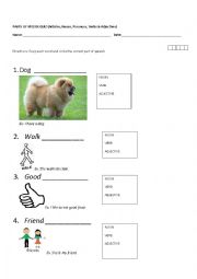 English Worksheet: Parts of Speech for NEWCOMERS with little literacy background
