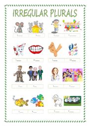 English Worksheet: irregular plurals (part 2)