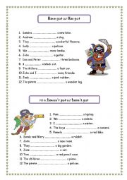 English Worksheet: have got or has got