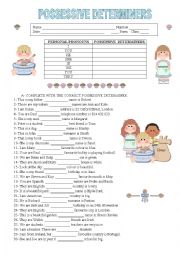 English Worksheet: POSSESSIVE DETERMINERS