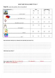 English Worksheet: allowed to B