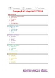 English Worksheet: connectors