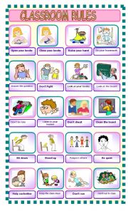 English Worksheet: CLASSROOM RULES