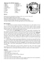 English Worksheet: Band Aid - History