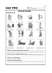 English Worksheet: Peter Pan Themed Week Series - Day 2 Free Time Activities vocabulary and writing
