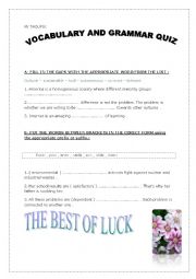 English Worksheet: QUIZ