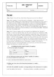 English Worksheet: mid term test