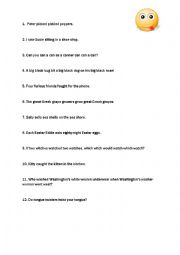 English Worksheet: Active to passive voice tongue twisters