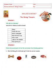 English Worksheet: wallace and gromit-wrong trousers