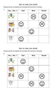 English Worksheet: info gap - like + ing